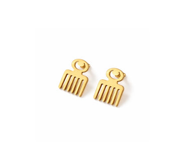 Afro pick (comb) earrings.