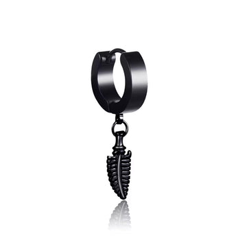 Huggie-Feather Earrings