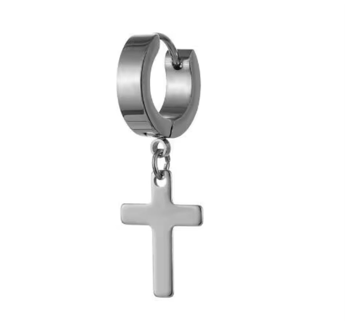 Huggie- Cross Earrings
