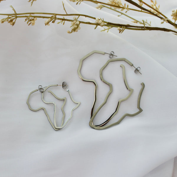 Silver Africa Hoops