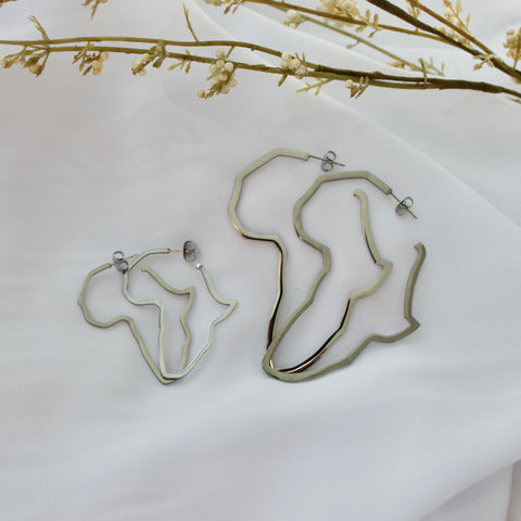 Silver Africa Hoops