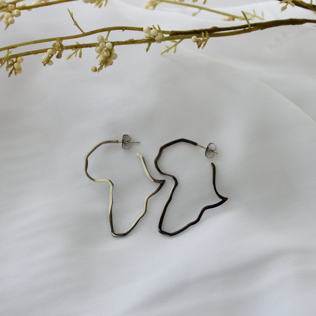 Silver Africa Hoops